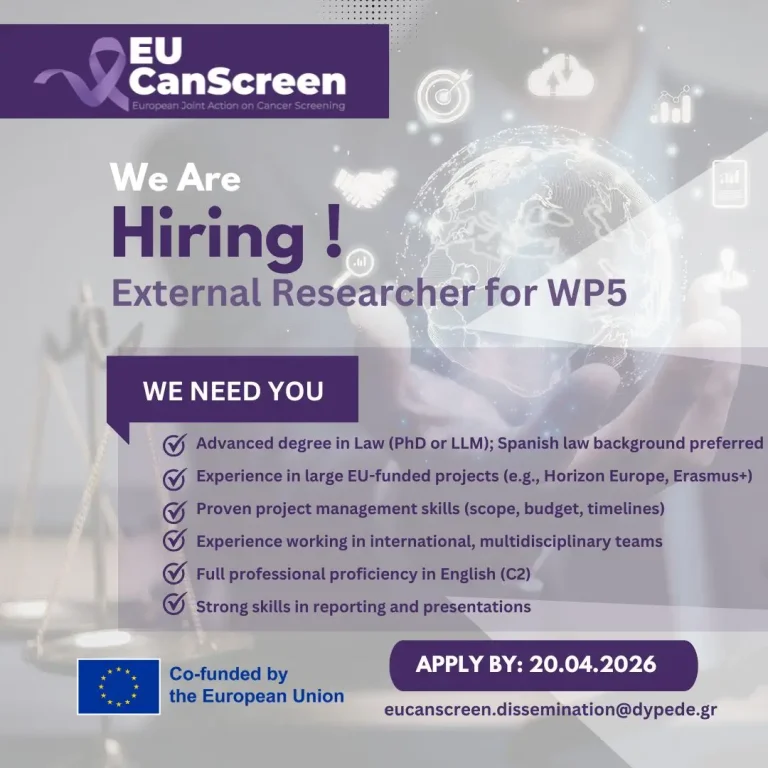 External Researcher Recruitment for a Joint Action EUCanScreen